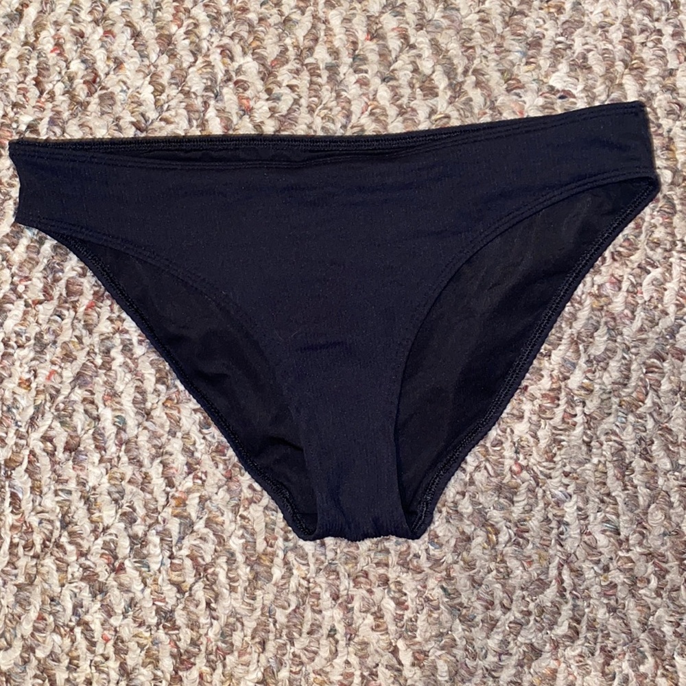 Black Ribbed Sporty Bikini Bottom Aerie